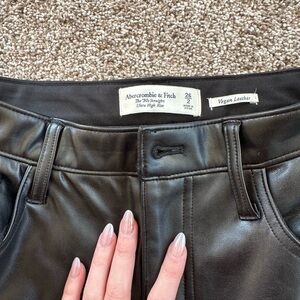 Abercrombie & Fitch Black Vegan Leather Pants